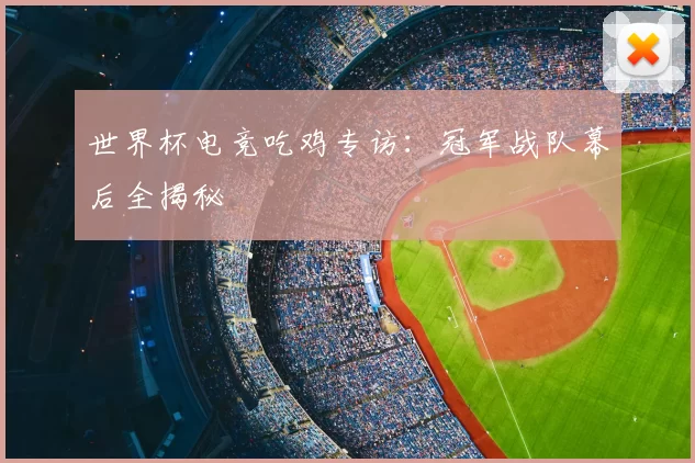 世界杯电竞吃鸡专访:冠军战队幕后全揭秘